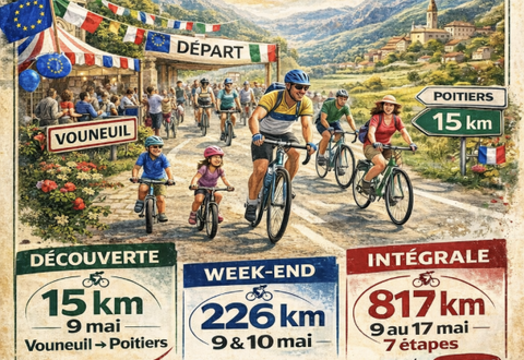 affiche de la traversée cyclo Vouneuil Moretta