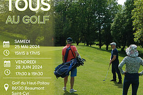 Initiation découverte gratuite golf du Haut Poitou Du 25 mai au 28 juin 2024