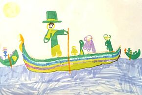 dessin d'un gondolier 
