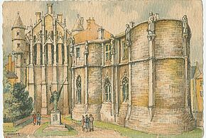 gravure d'un château médiéval