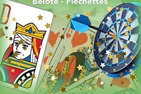 Affiche soirée jeu : belote et fléchettes