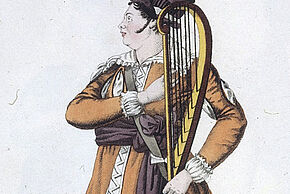 gravure de troubadours à la cour de Poitiers