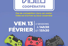 Affiche Atelier numérique "Jeux vidéo coopératifs" 