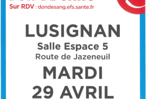 Affiche don de sang à Lusignan