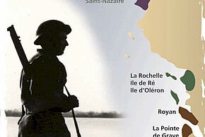 affiche de l'exposition Les poches de l'Atlantique en 1944-1945