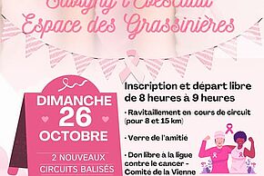 Affiche "Marche solidaire - Octobre Rose à Savigny L'Evescault"