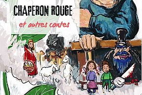 Affiche de la pièce de théâtre "Le procès du petit chaperon rouge et autres contes"