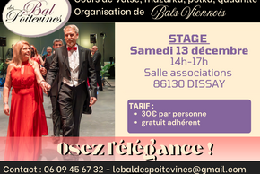 affiche du Stage de valse et autres danses de bal
