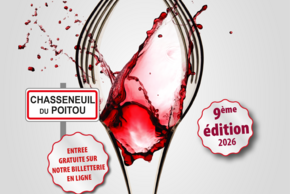 affiche du Salon Vitisaveurs à Chasseneuil du Poitou : Vins & Gastronomie