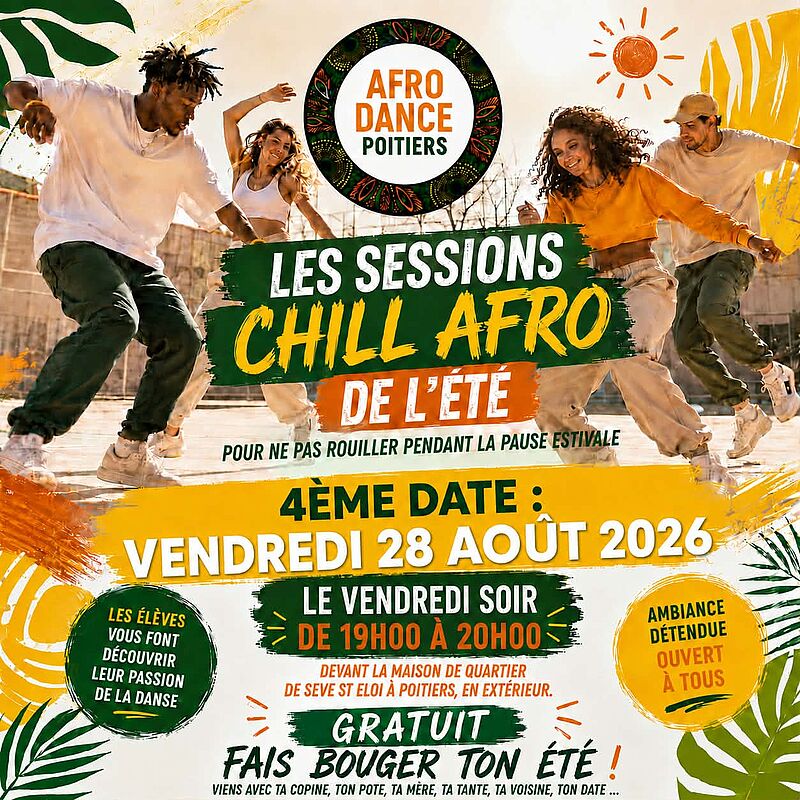 Session Afro Chill de l'été avec Afro Dance Poitiers