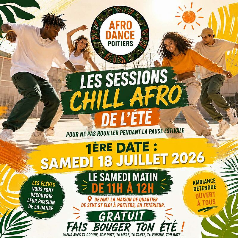 Les Sessions Afro Chill de l'Été avec Afro Dance Poitiers