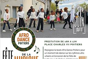 Affiche Afro Dance Poitiers à la Fête de la Musique
